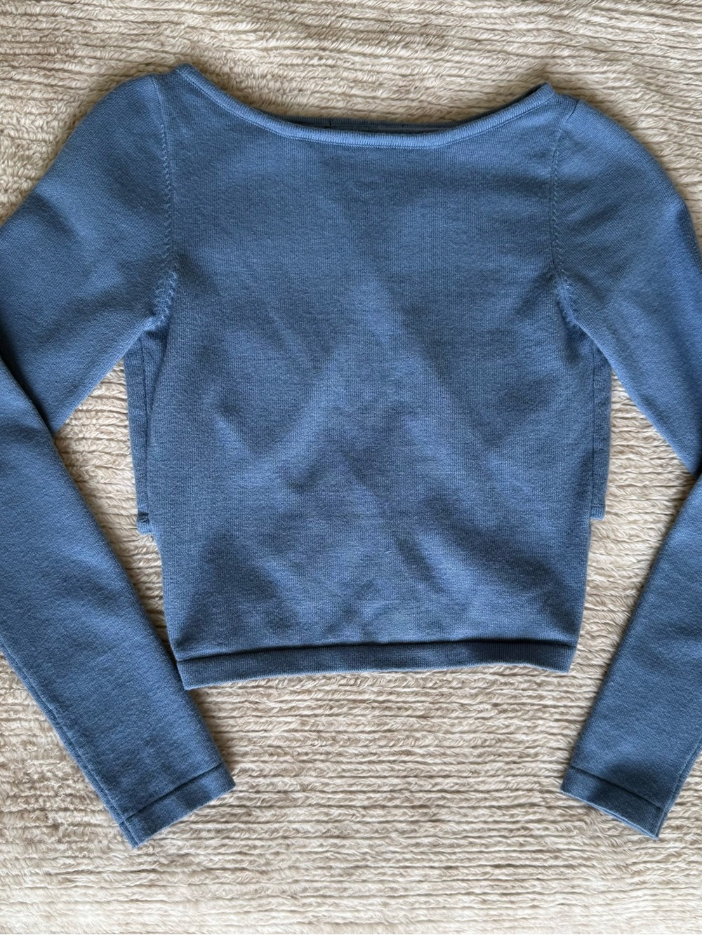 Women’s Long-Sleeve Boatneck Sweater in Dusty Blue